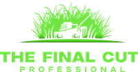Green logo of a lawnmower in tall grass, above text "THE FINAL CUT PROFESSIONAL."