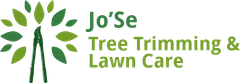 Logo for Jo'Se Tree Trimming & Lawn Care featuring a tree icon in green with text beneath.