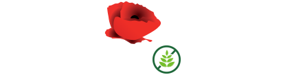 logo de sushi flower con logo de gluten free