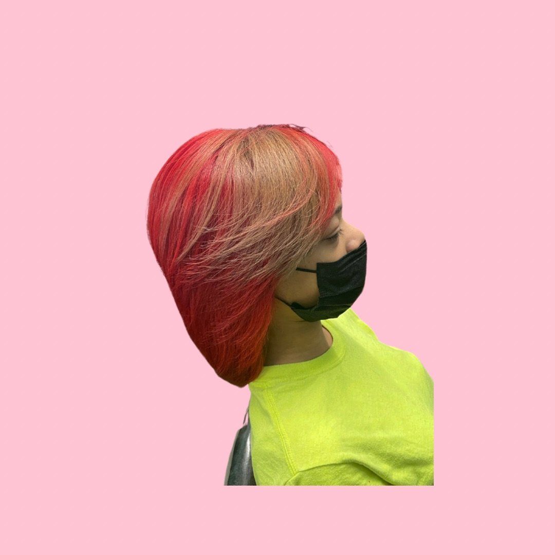 A woman with red hair 