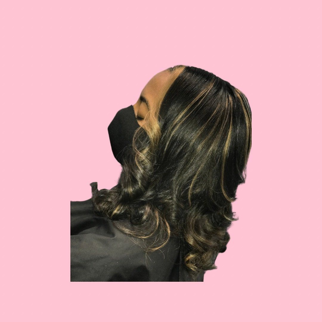 A woman with long hair