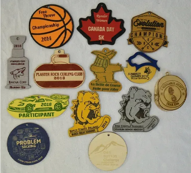 A collection of medals including one for canada day