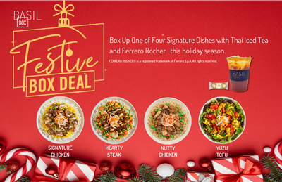 A festive box deal with four signature dishes with thai iced tea and ferrero rocher this holiday season.