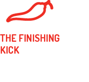 A red chili pepper with the words the finishing kick below it.