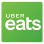 A green uber eats logo on a white background.