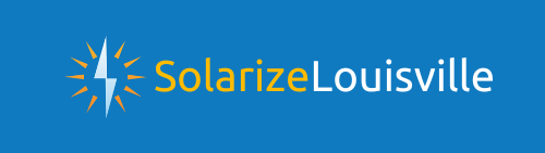 The solarize louisville logo on a blue background