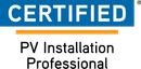 The logo for nabcep certified pv installation professional.