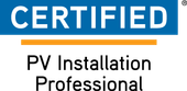 The logo for nabcep certified pv installation professional.