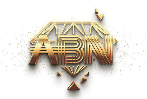 The word abn is written in gold on a white background.