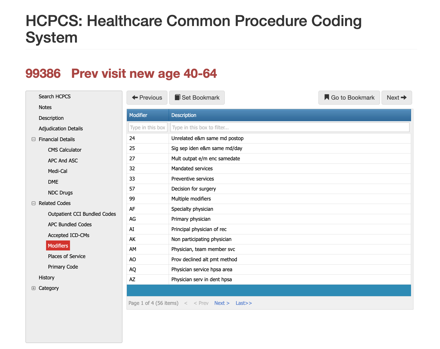 modifiers for 99386,99386 modifers