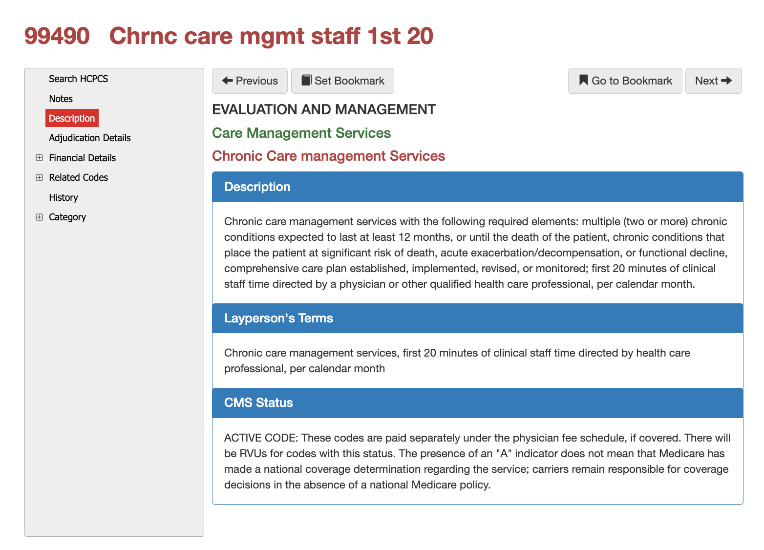 cpt code 99490,cpt code 99490 description