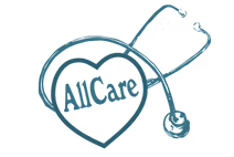 Blue stethoscope wrapped around a heart with 