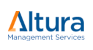 Logo for Altura Management Services: blue text with orange accent.