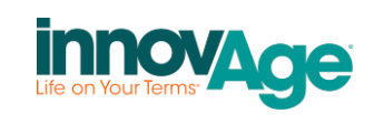 InnovAge logo with teal text and tagline 