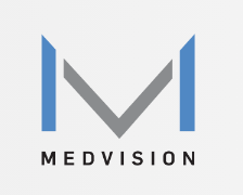 Logo with a blue and gray stylized 