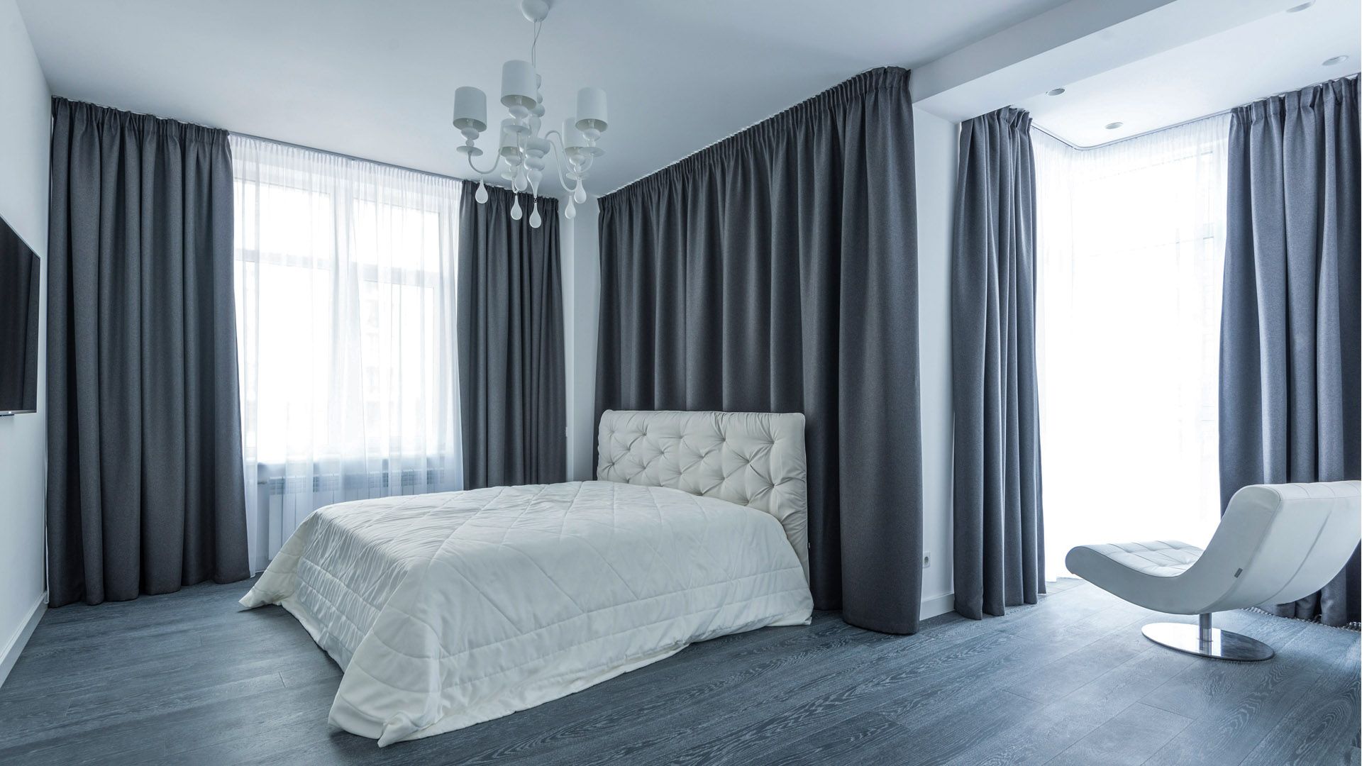 Bedroom: Light Sheers with Dark Blackout Panels