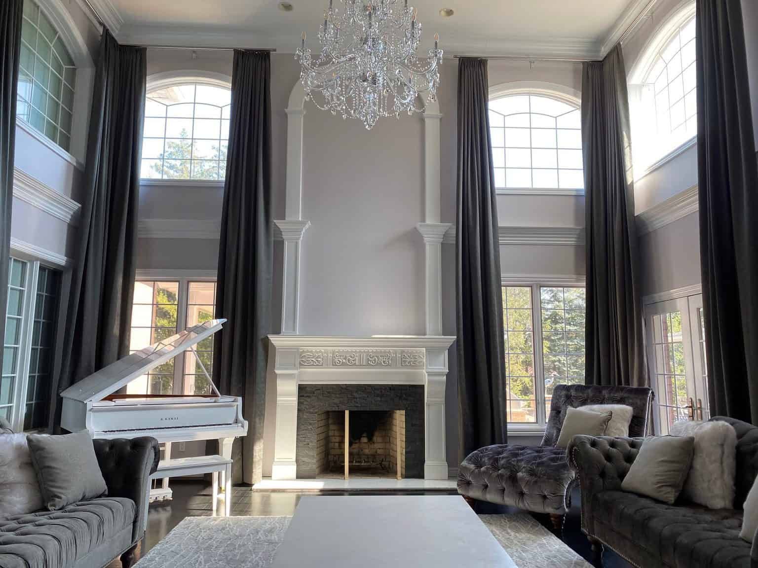 Drapery Styles That Elevate Tall Living Spaces
