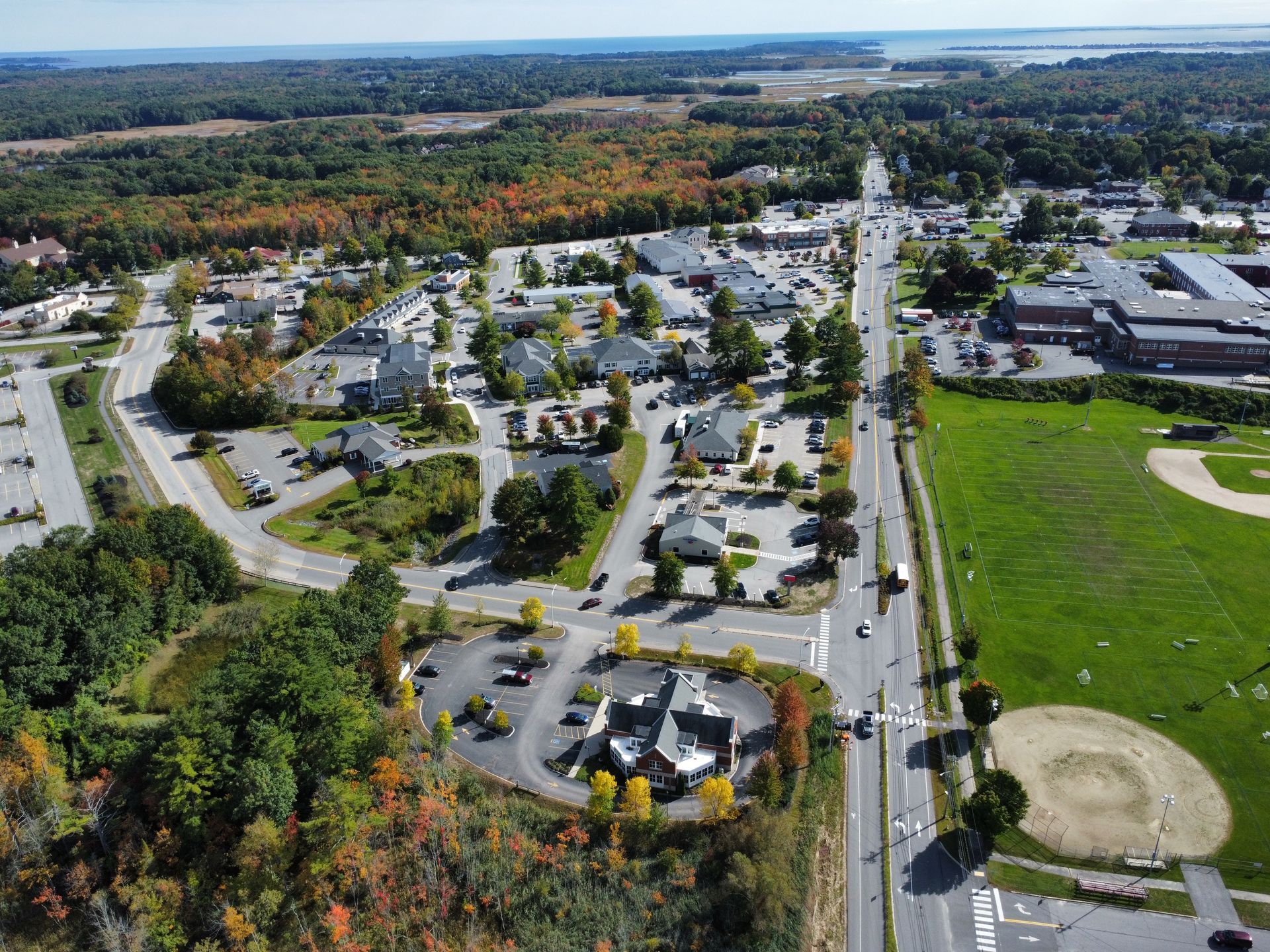 Oak Hill plaza aerial view