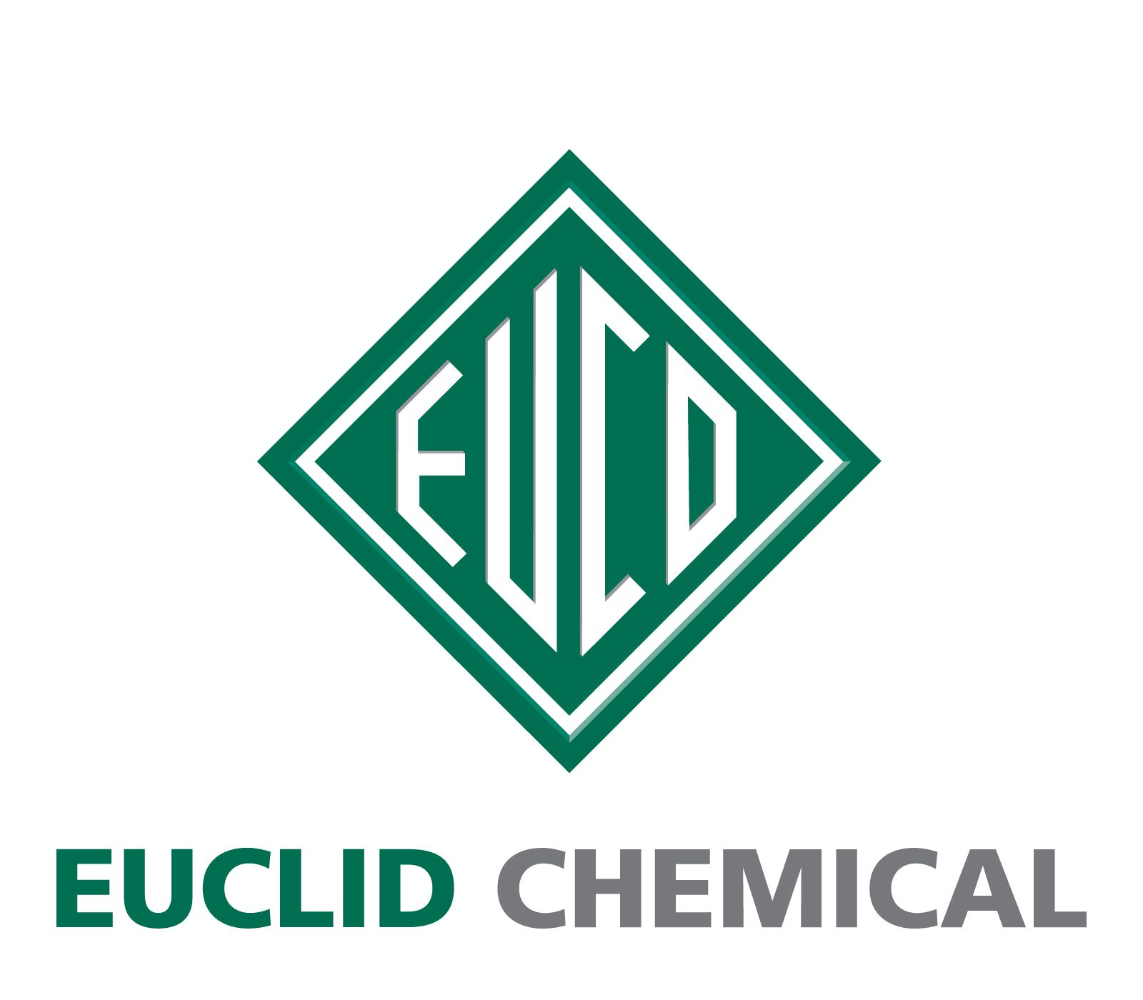 Euclid Chemical logo: Green diamond with