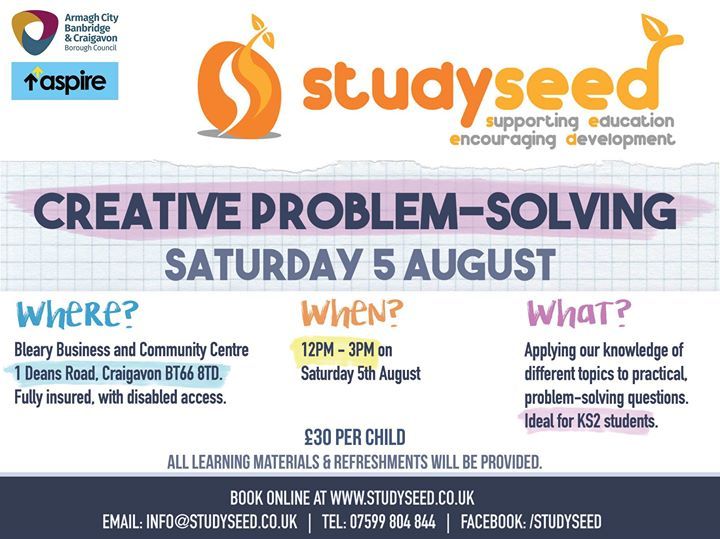 Creative Problem Solving Summer 2017 Event Craigavon Studyseed Tutoring