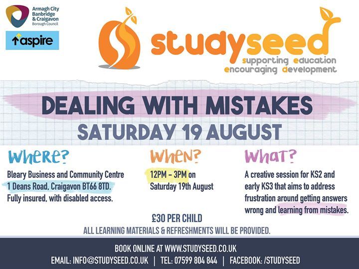 Dealing with Mistakes Summer 2017 Event Craigavon Studyseed Tutoring