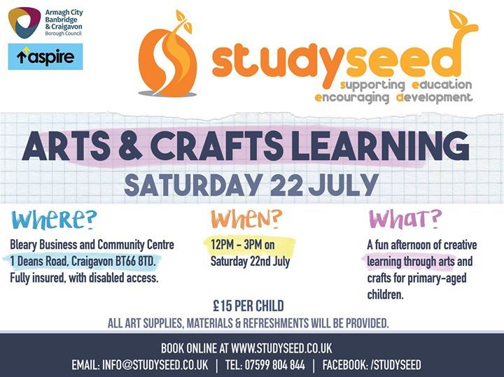 Arts and Crafts Learning Fun Summer 2017 Event Studyseed Craigavon