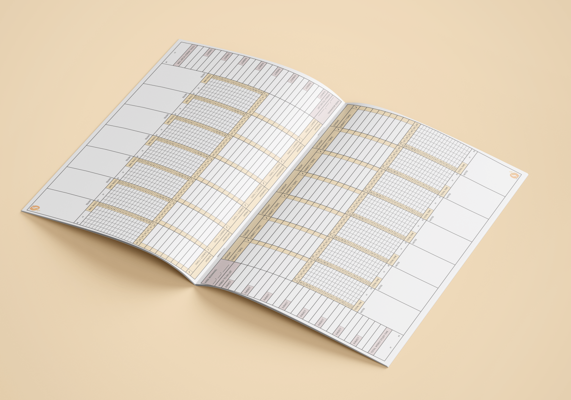 Open book with a complex pattern of dots and lines on a cream background.