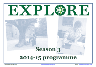 Explore lifelong learning Season 3 2014-15 adult education