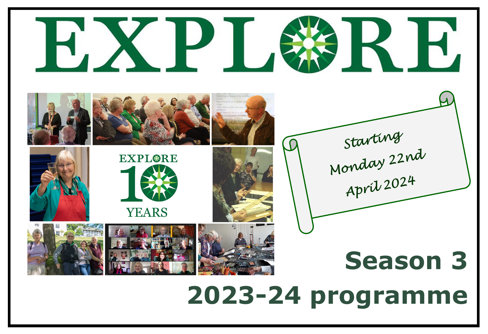 Explore Lifelong Learning 2023 Season 3  2023-24 programme cover adult education