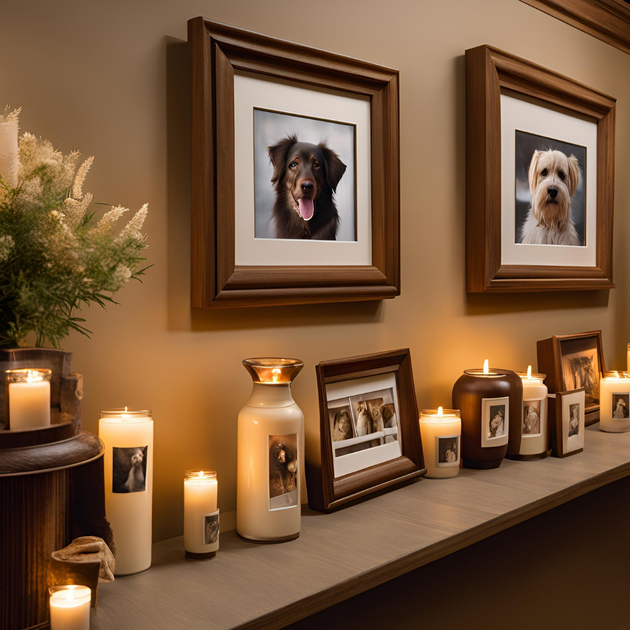 Three Boxes With Paw Prints on Them Are Sitting on a Table Next to a Collar — Pets Forever Cremations In North Lakes, QLD