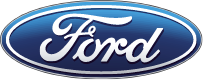 Ford logo in white script on a blue oval background