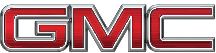 GMC logo in red and silver letters on a white background
