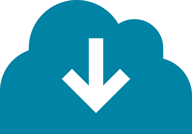 Blue cloud icon with a white downward arrow indicating download