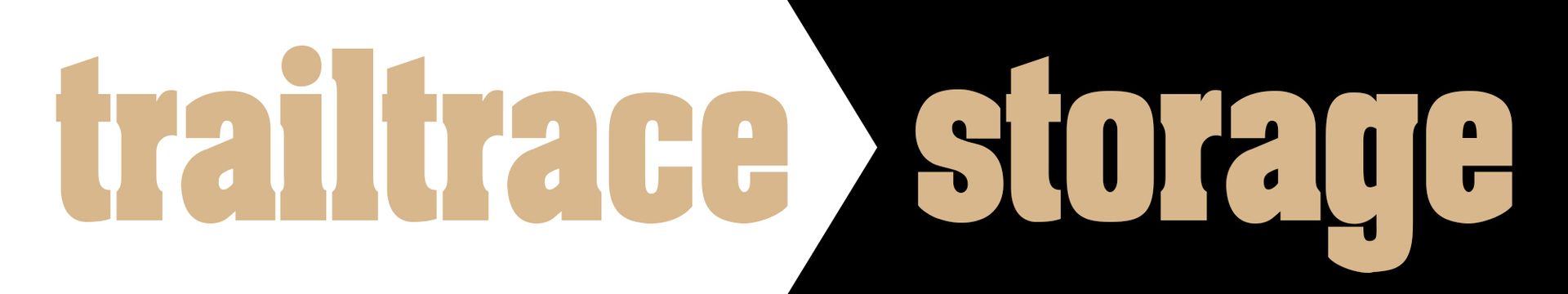A logo for trailtrace storage is shown on a black and white background.