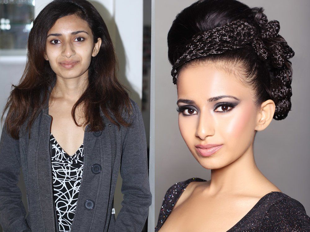 Before and After Photo of a Teenage Girl — in Glendale, CA — AML Academy Makeup & Hair