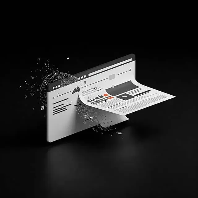 A computer screen with a piece of paper coming out of it.