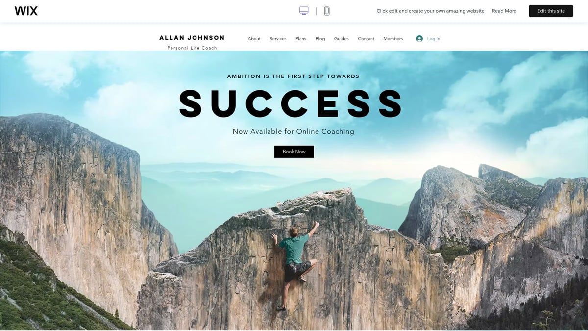 Man climbing a rock face toward 