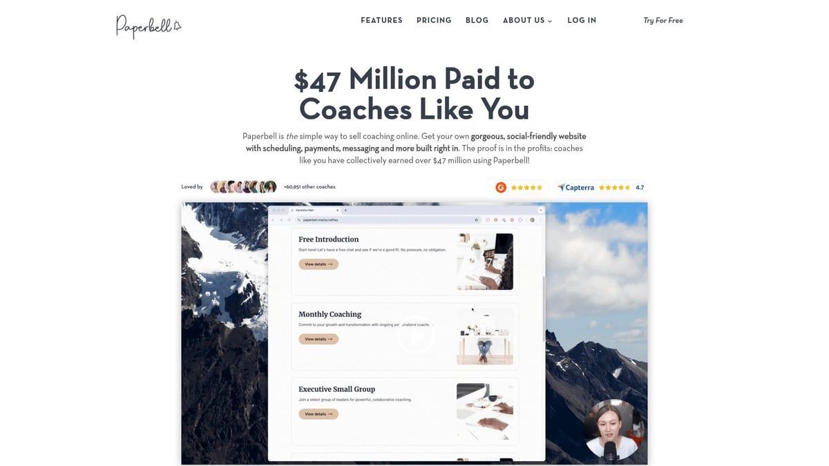 Website homepage: text 