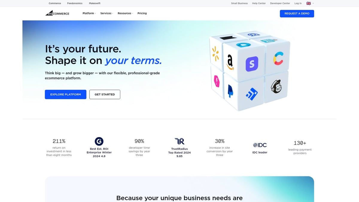 Landing page for Study.com, featuring a 3D cube with company logos.