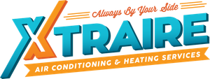 The logo for xtraire air conditioning and heating services