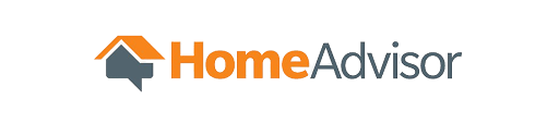 HomeAdvisor logo: orange roof and house icon with the company name in orange and gray.