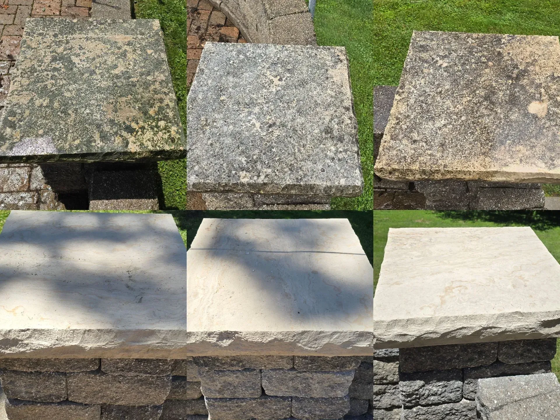 A collage of pictures showing different types of stone