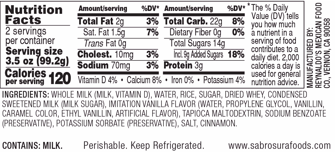 a nutrition facts label.