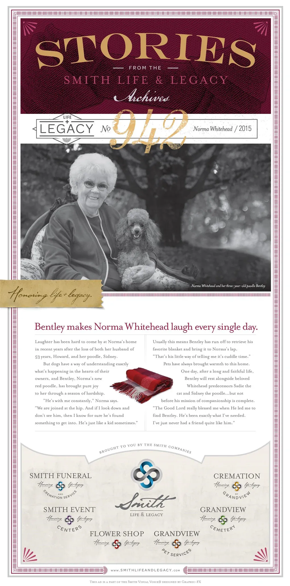 legacy number 942 Norma Whitehead 2015. Smith Life & Legacy