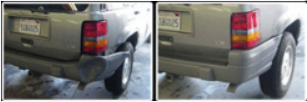 Collision Repair Services — Rear Bumper Before and After Repair in Mooresville, IN