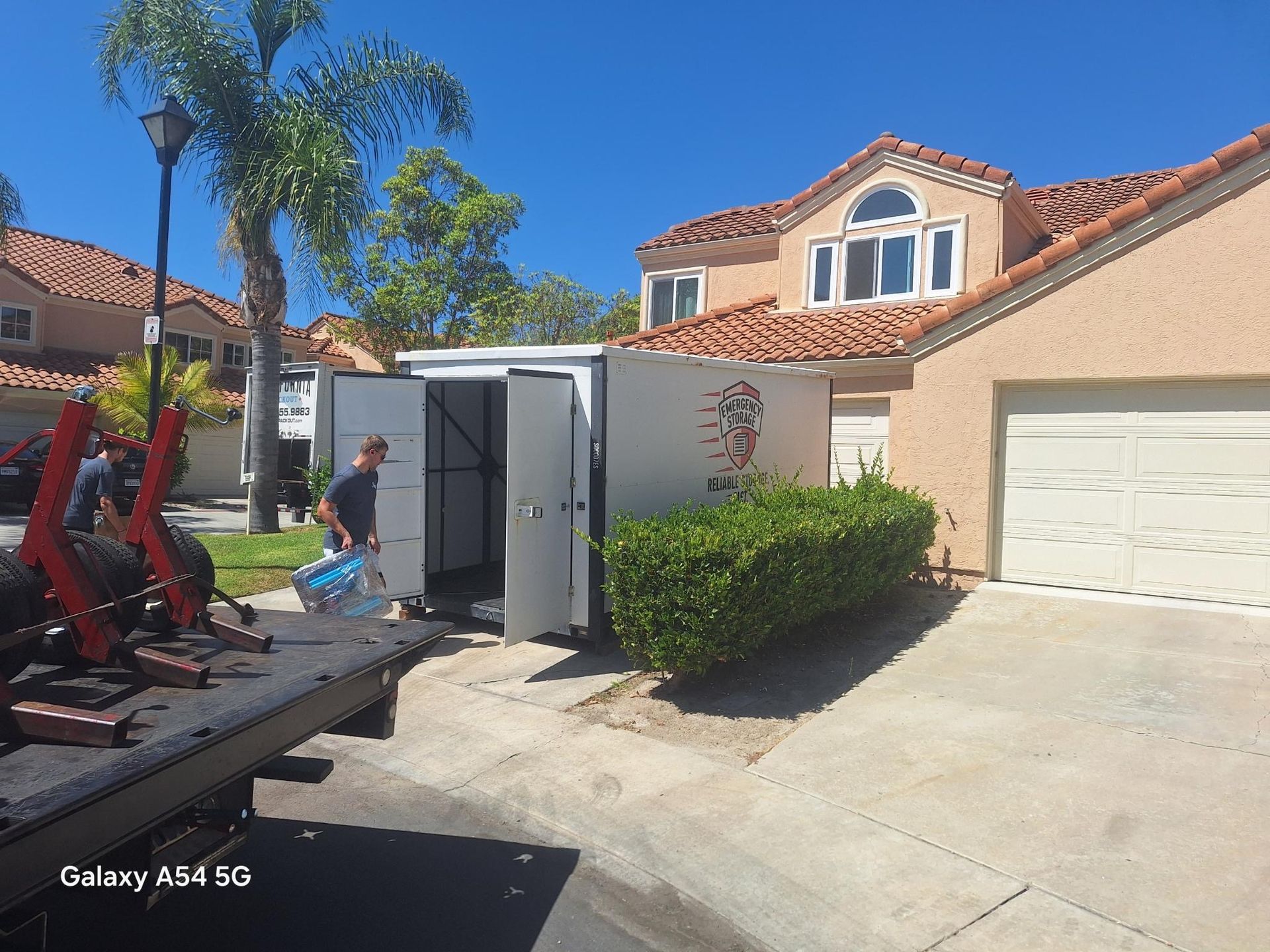 working loading an emergency storage unit