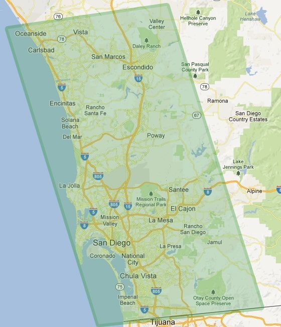 california coverage area