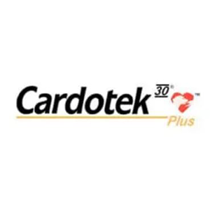 Logo Cardotek 30 Plus con testo e icona a forma di cuore.