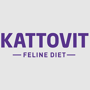 Logo per la dieta felina KATTIVIT, con testo viola su sfondo grigio.