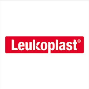 Logo Leukoplast: testo bianco